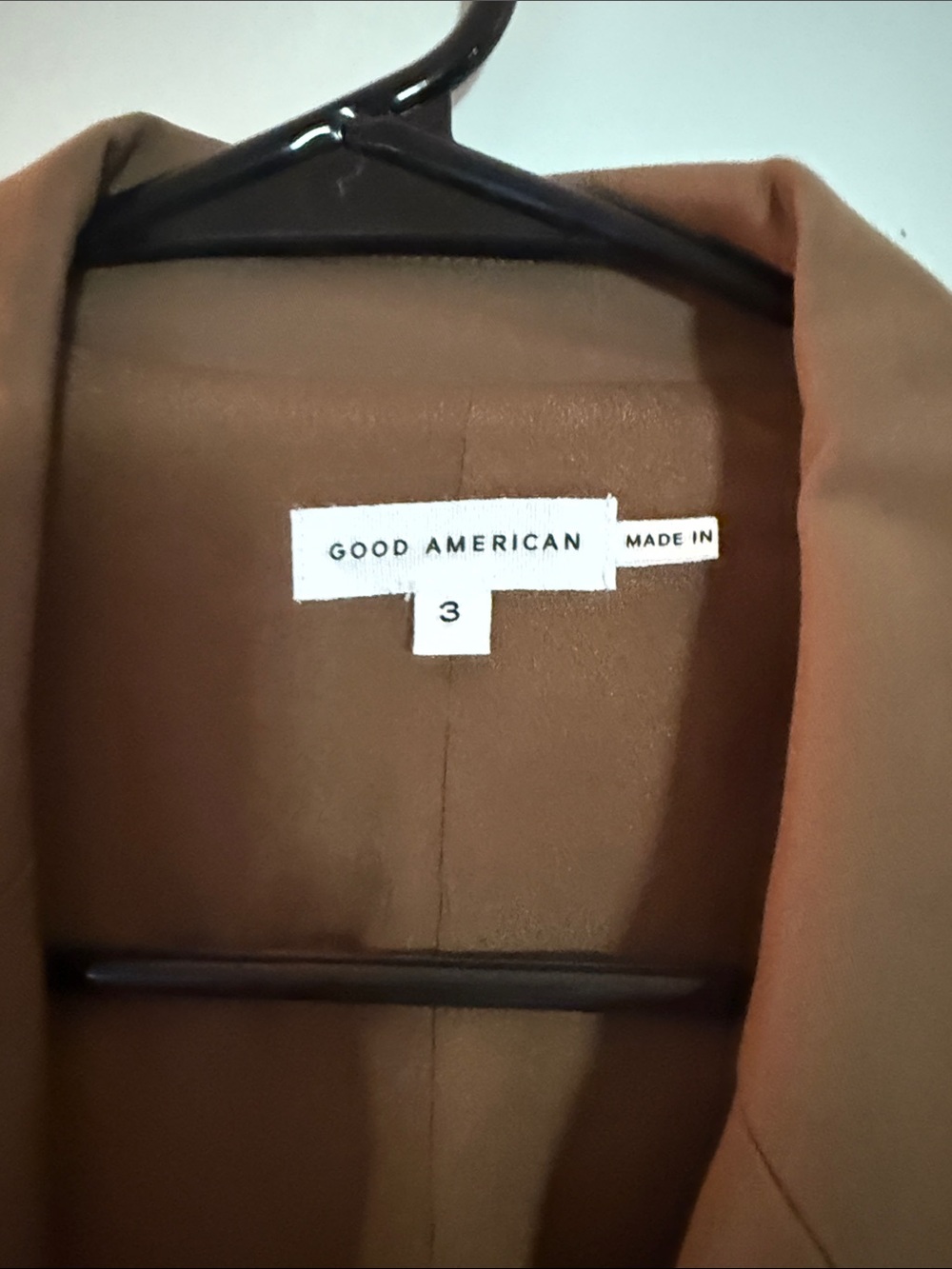 Final Sale Good American Brown Double-Breasted Tailored Blazer - Picture 3 of 3